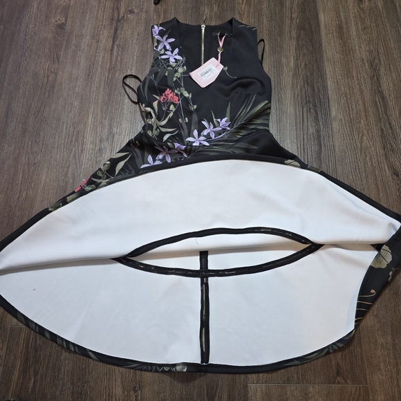 Ted Baker London Highland V Neck Skater Dress Sz 4 - Picture 10 of 13